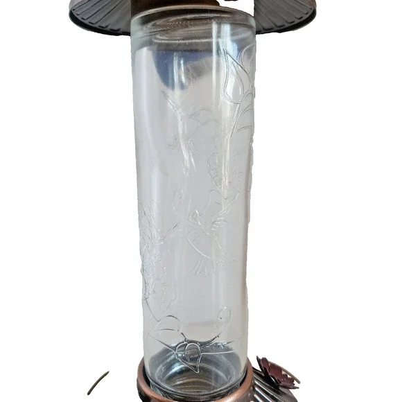 Audubon 24102 Bird Feeder, Hummingbird, Embossed Glass, 14-oz. - Picture 5 of 10